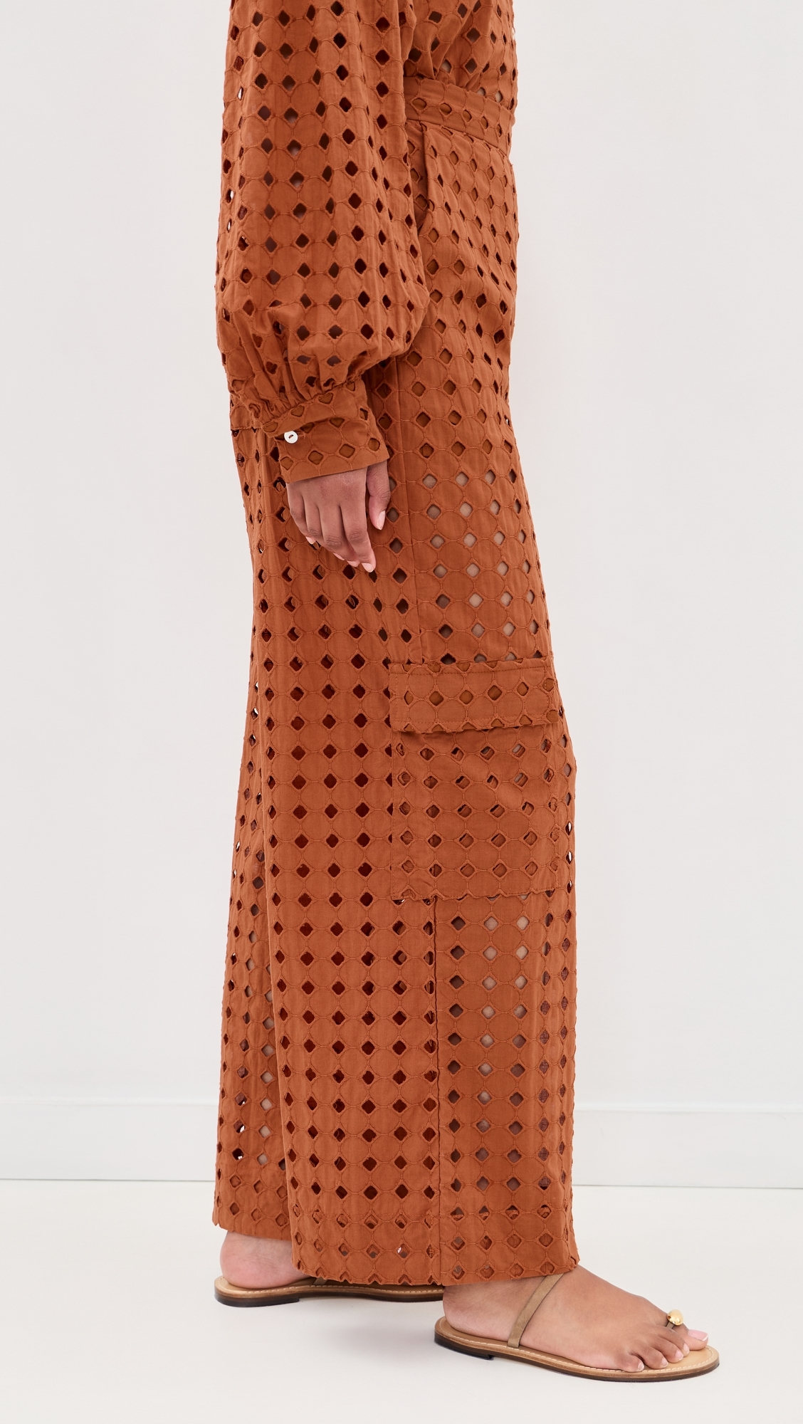Brown Castanha Eyelet Cargo Pants Brown Castanha