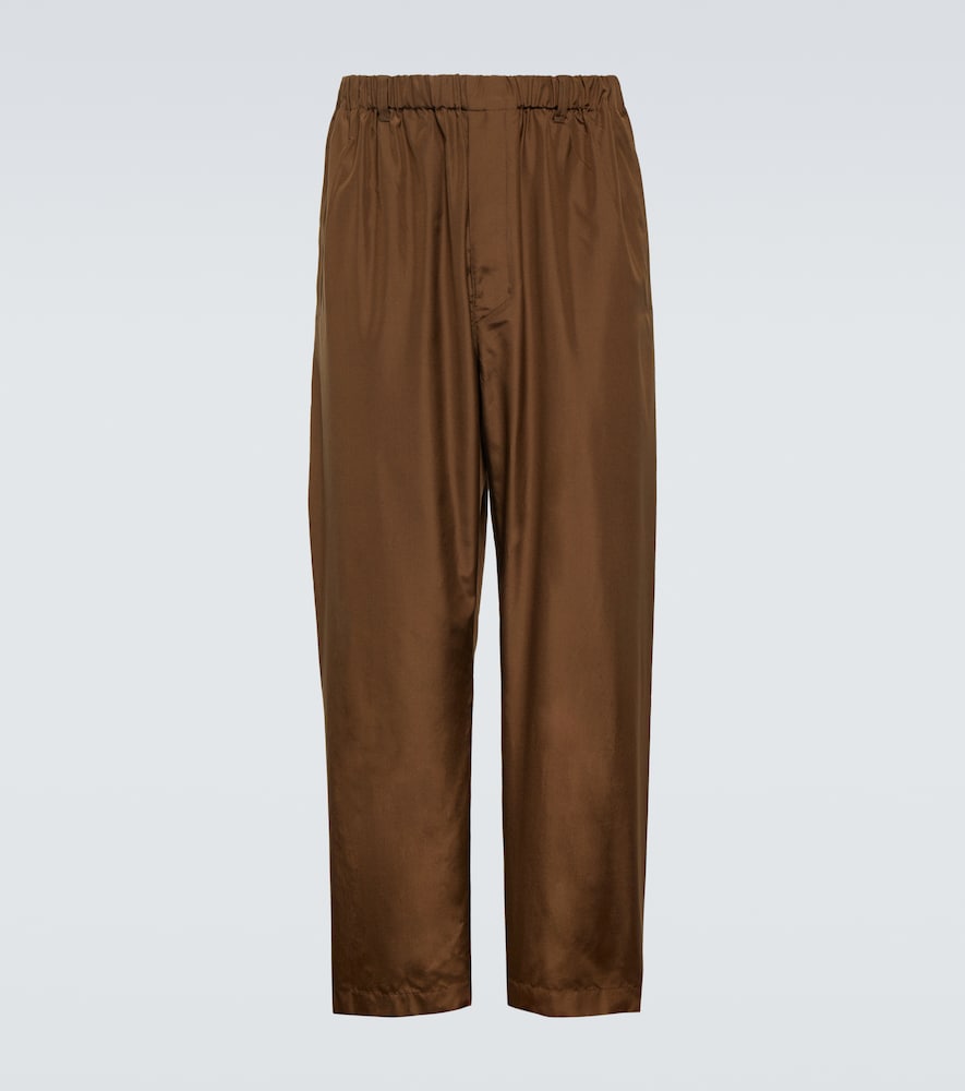 Silk straight pants