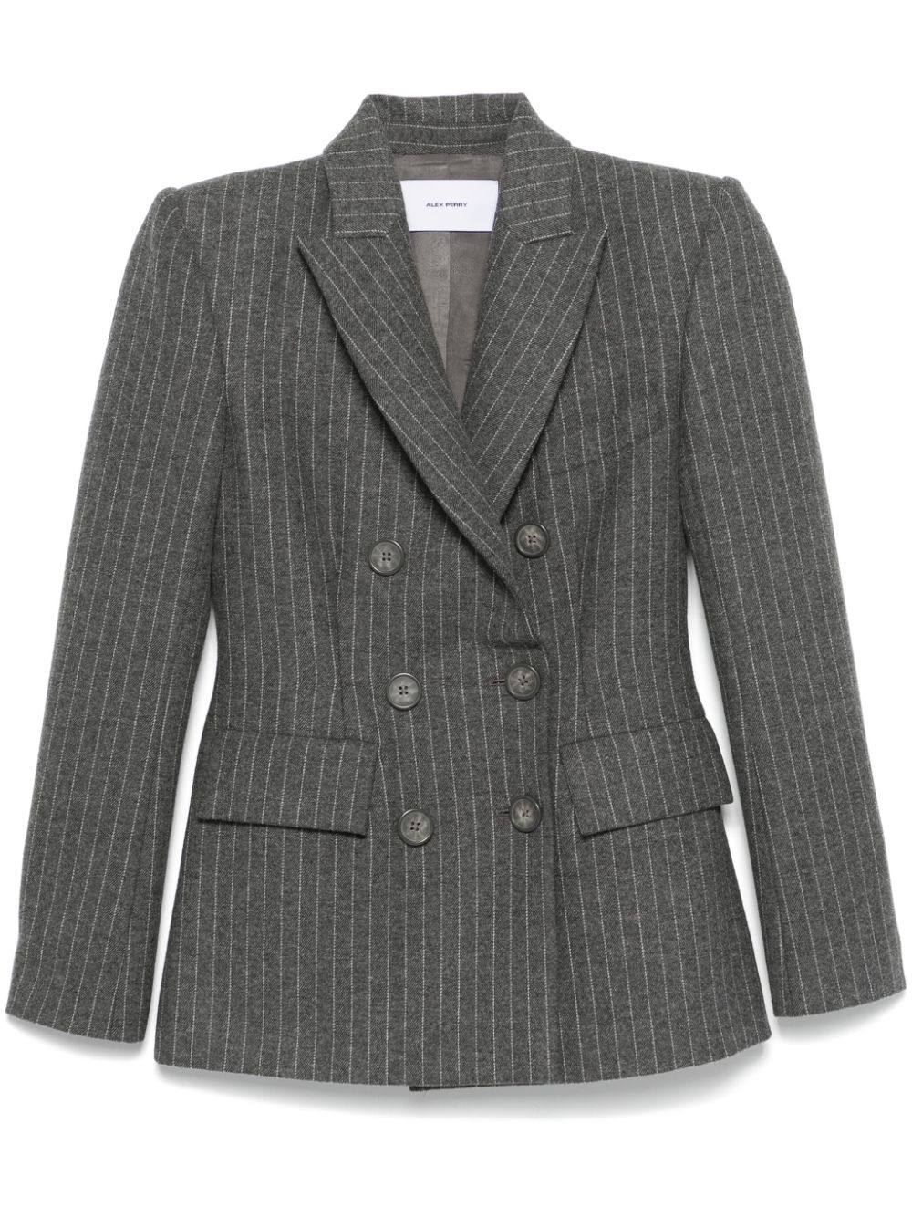 Pinstriped double-breasted blazer - Grey