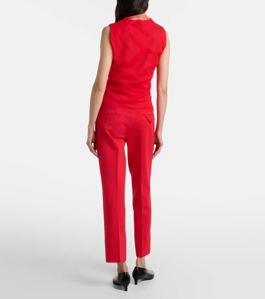 Cropped mid-rise slim pants