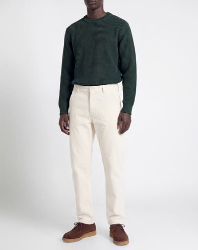 Man Pants Ivory Size M Cotton, Elastane