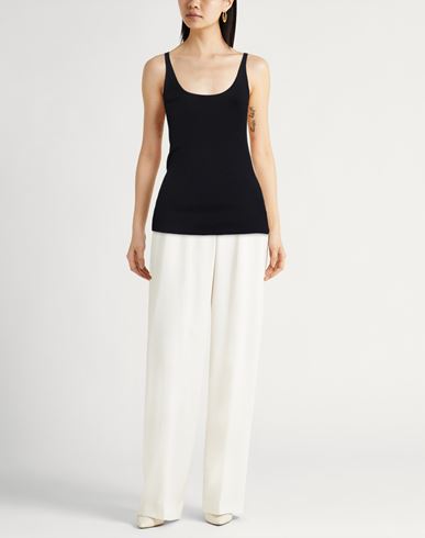 Woman Tank top Black Size XL Virgin Wool, Silk