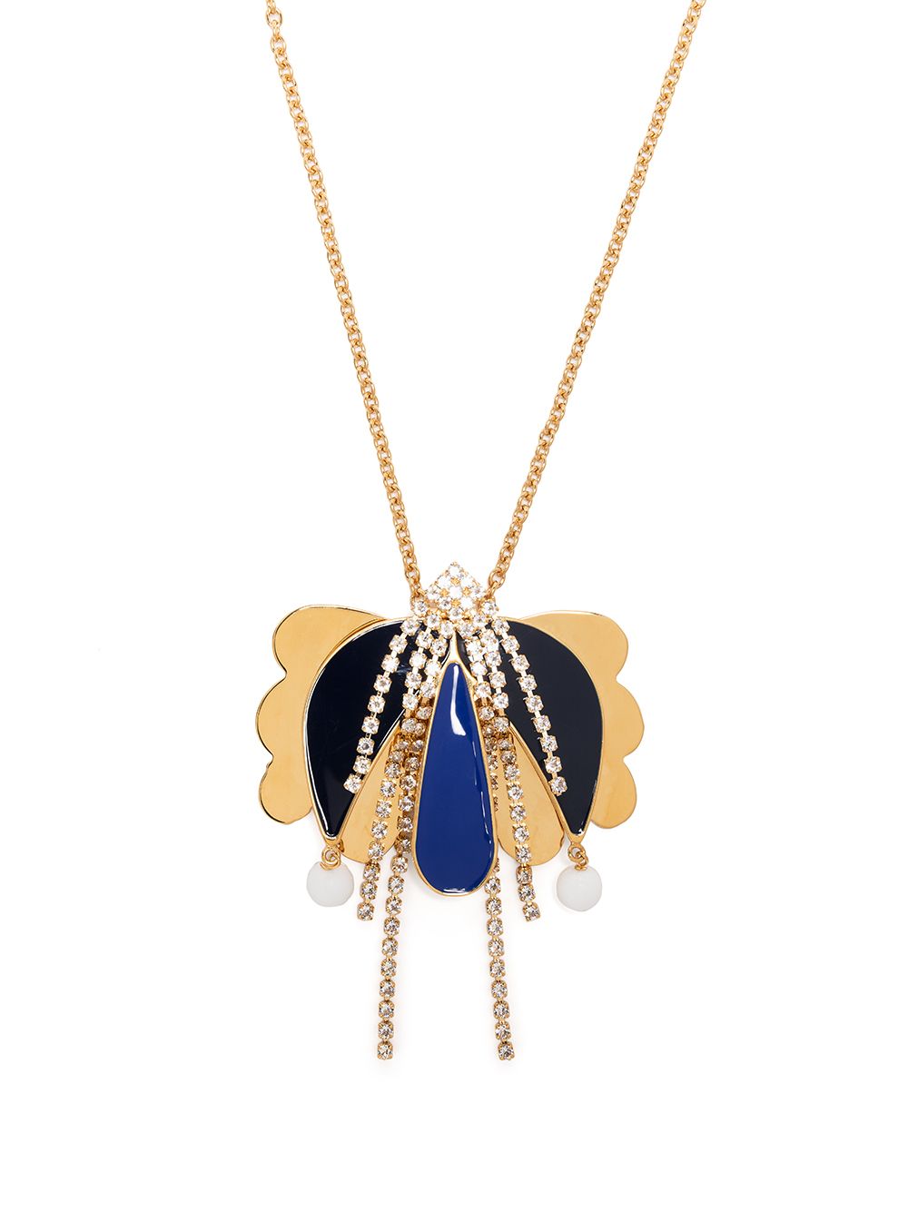 Draped floral-pendant necklace - Pink