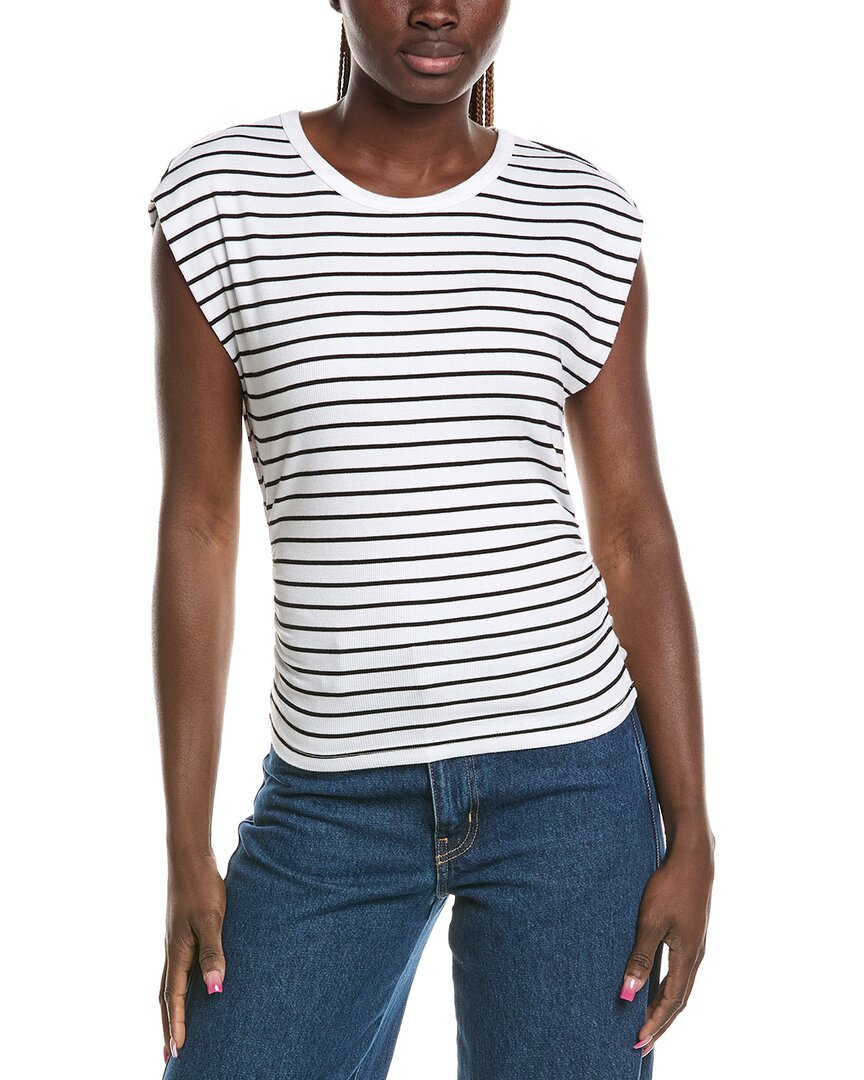 Joni Crewneck Power Shoulder Top