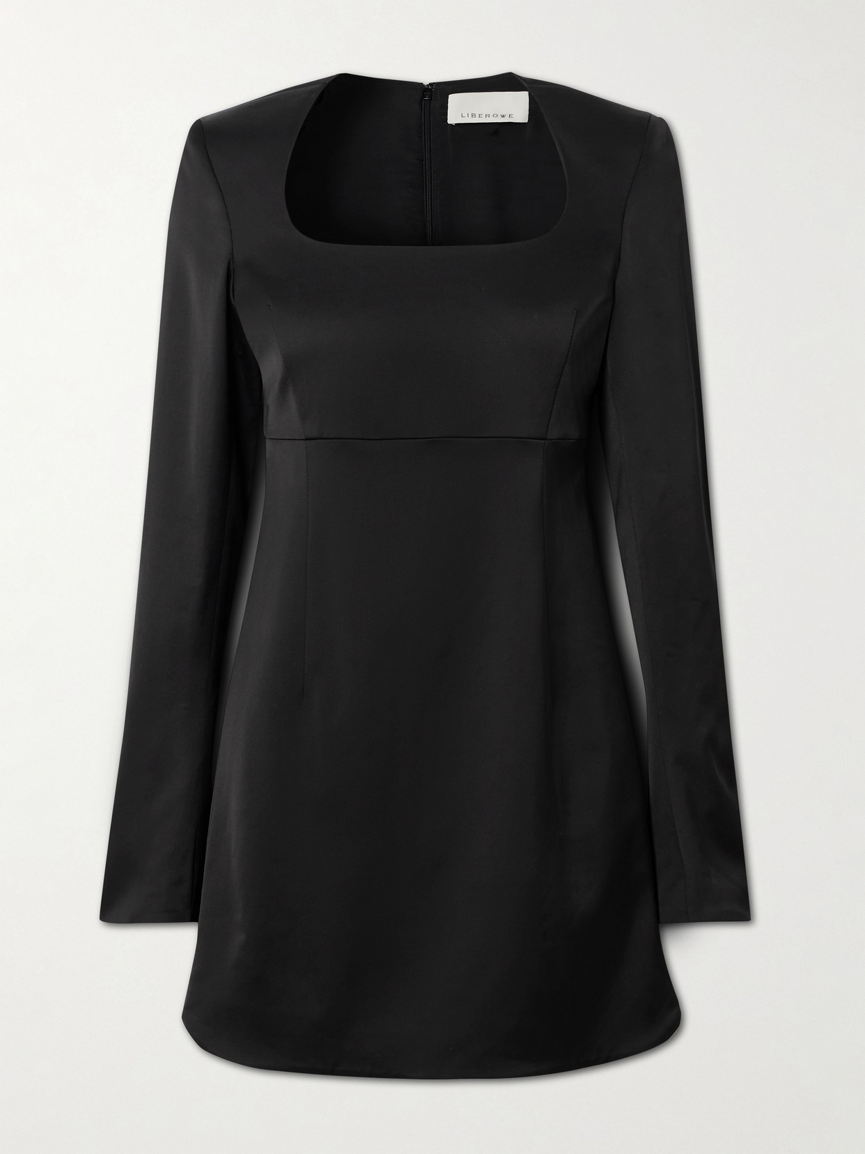 Judy Duchesse-satin Mini Dress - Black