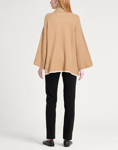 Woman Turtleneck Camel Size 2 Merino Wool