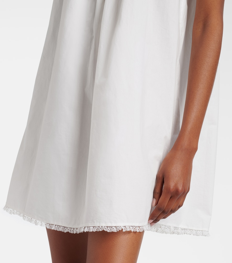 Dôen Daphne lace-trimmed cotton poplin minidress