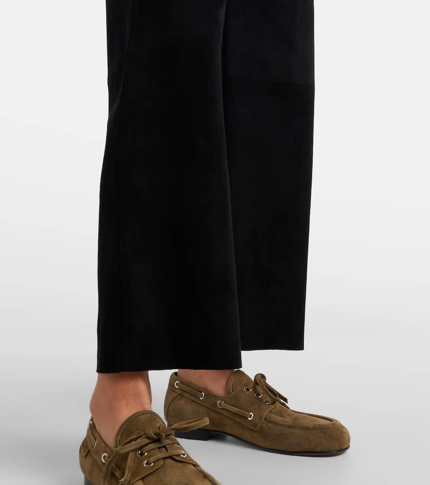 Lilou cropped suede wide-leg pants