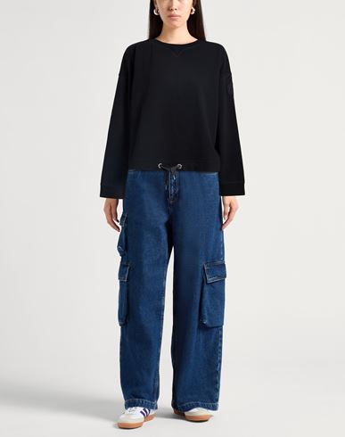 Woman Sweatshirt Black Size S Cotton, Viscose