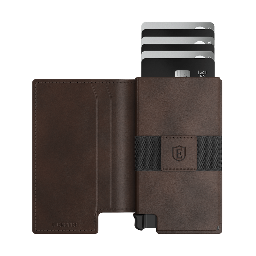 Ekster Wallet for AirTag Fits up to 12 cards & cash Apple Compatible Classic Brown