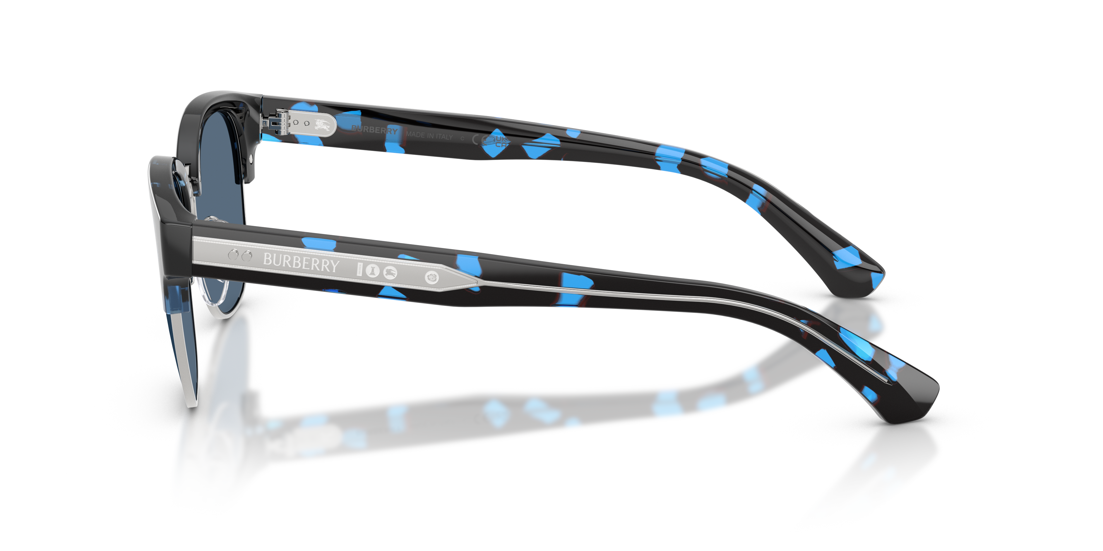 Burberry Man Burberry BE4485 422480 Sunglasses Injected Blue Blue Round Norma