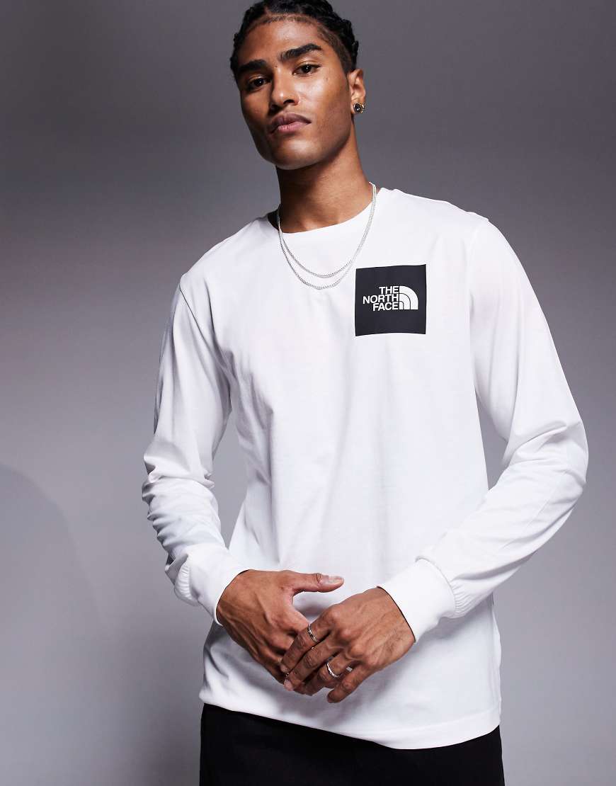 Fine long-sleeve t-shirt in tnf white