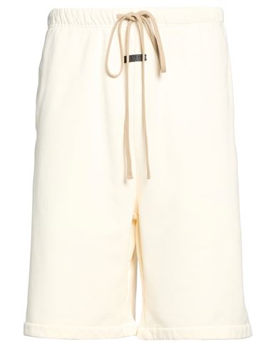 Man Shorts & Bermuda Shorts Cream Size XL Cotton