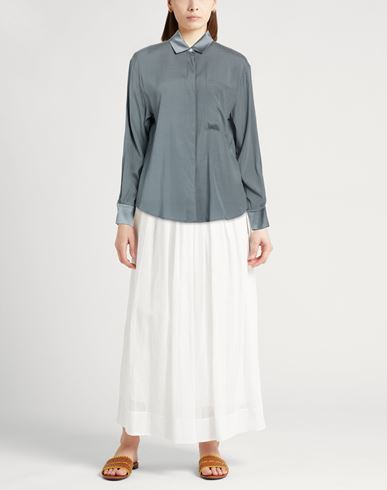 Woman Shirt Grey Size 0 Silk, Elastane