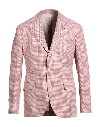 Man Blazer Brick Size 38 Wool, Linen, Silk