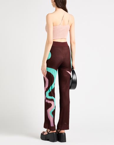Woman Pants Chocolate brown Size 1 Viscose, Polyester, Lycra