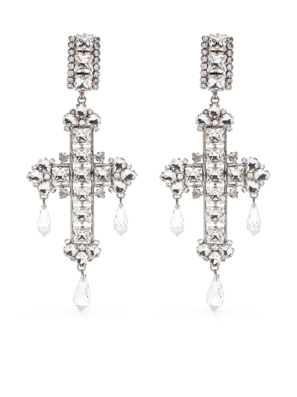 Crystal-embellished earrings - White
