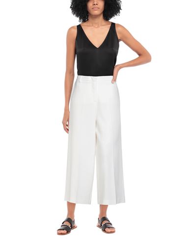 Woman Pants White Size 2 Polyester, Viscose, Elastane, Acetate