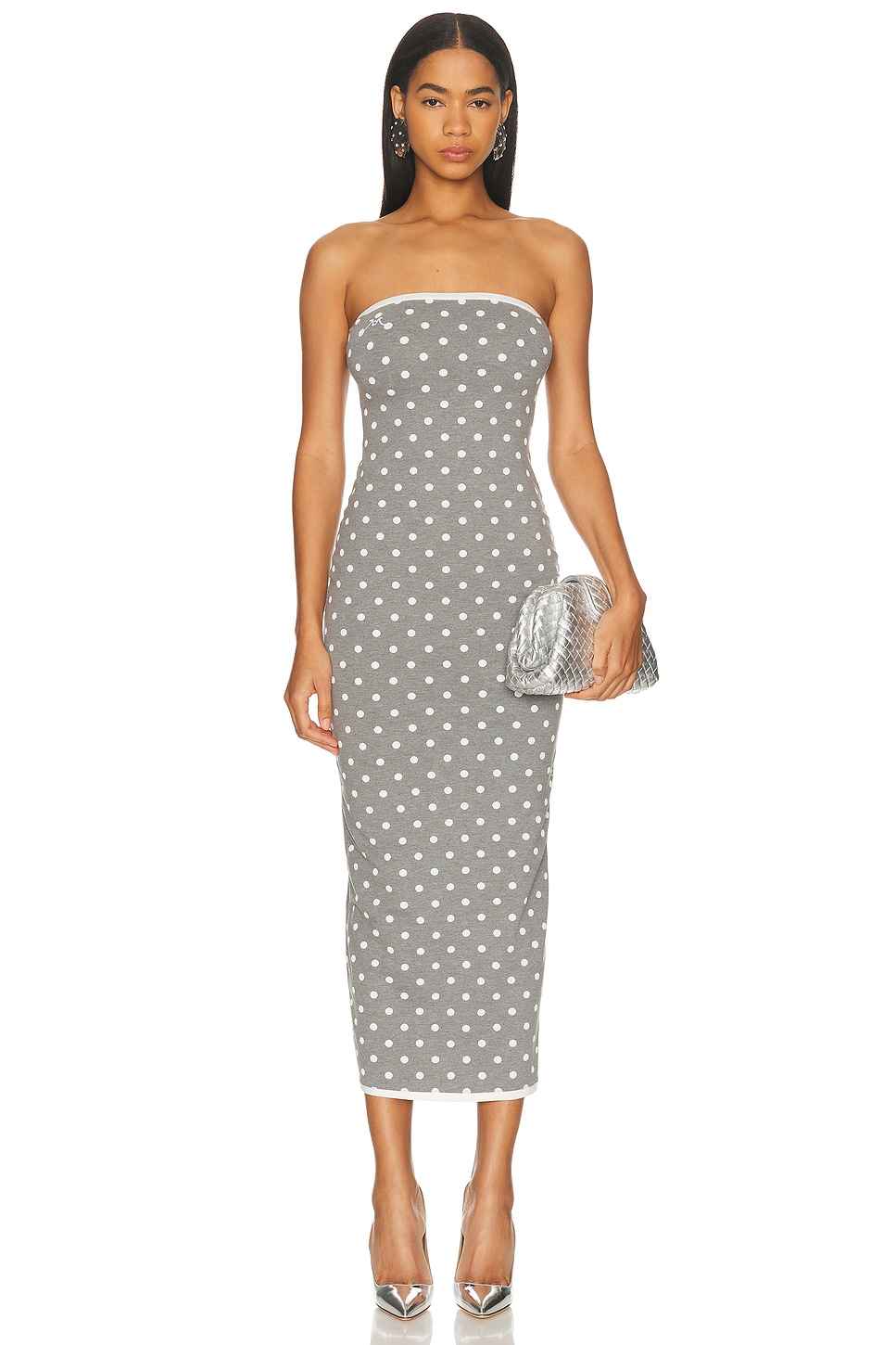 Rowen Rose Strapless Dress in Grey