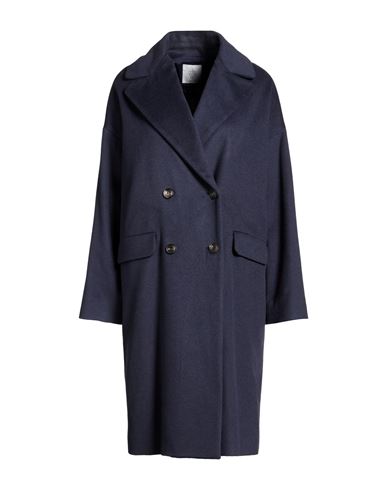 Woman Coat Midnight blue Size 4 Wool