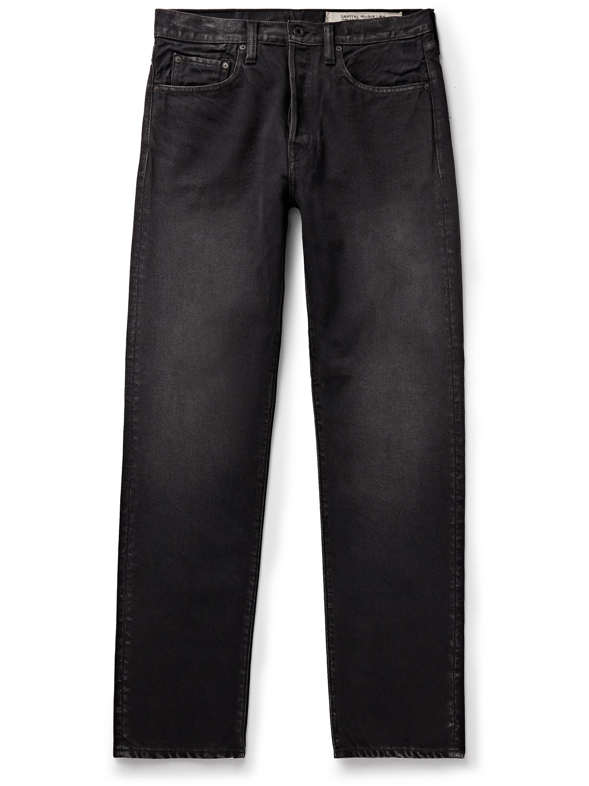 Slim-Fit Straight-Leg Stone-Washed Jeans