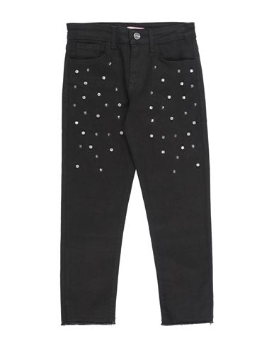 Kid Girl Jeans Black Size 13 Cotton, Elastane