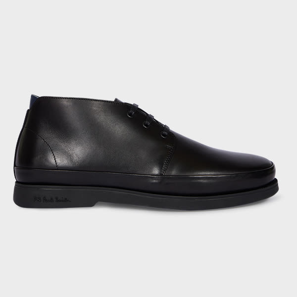 Black Leather 'Crane' Chukka Boots