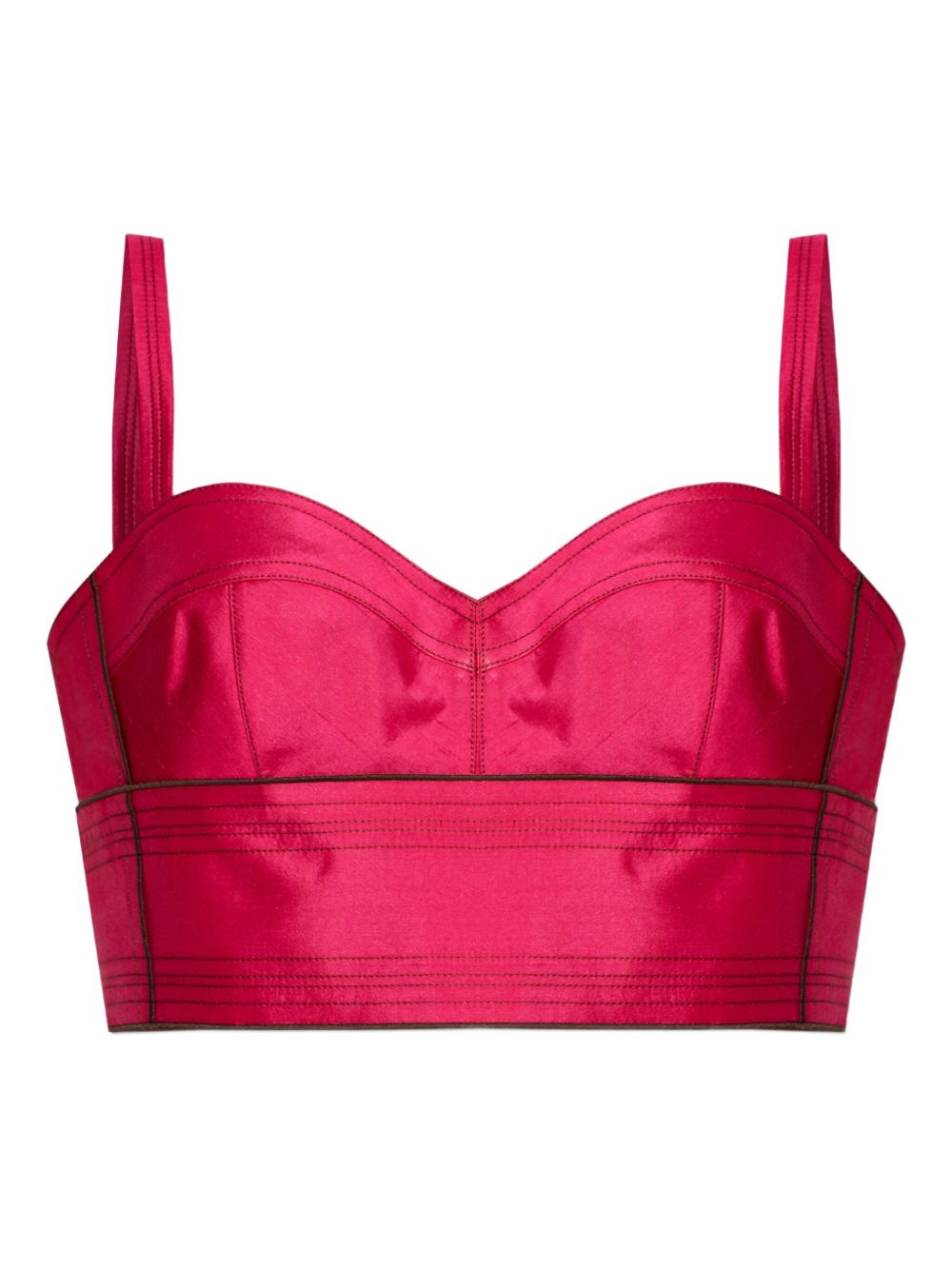 Sweetheart Silk Bra Top — Fuchsia