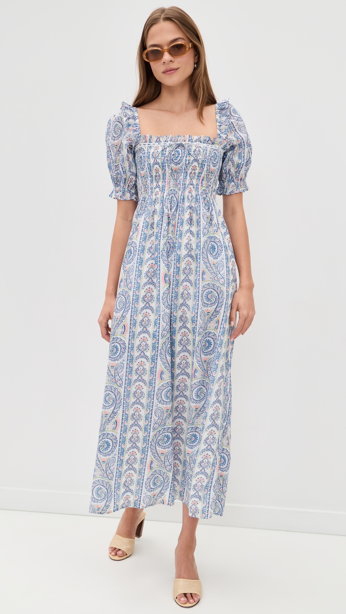 The Scarlett Nap Midi Dress Corsica Paisley Blue