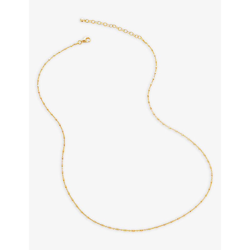 Womens Yellow Gold 18ct Yellow Gold-plated Vermeil Sterling-silver Station Chain Necklace 