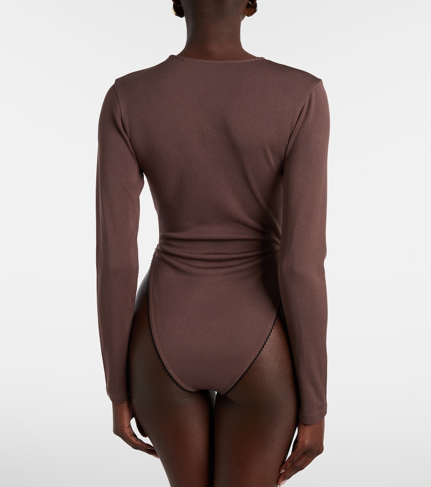 Lace-trimmed bodysuit