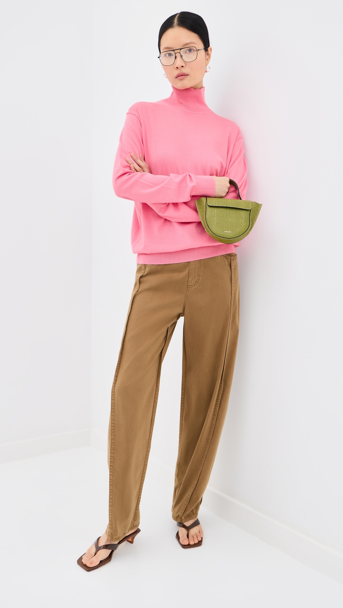 Super Fine Gauge Perfect Turtleneck Pullover Bubble Gum Pink