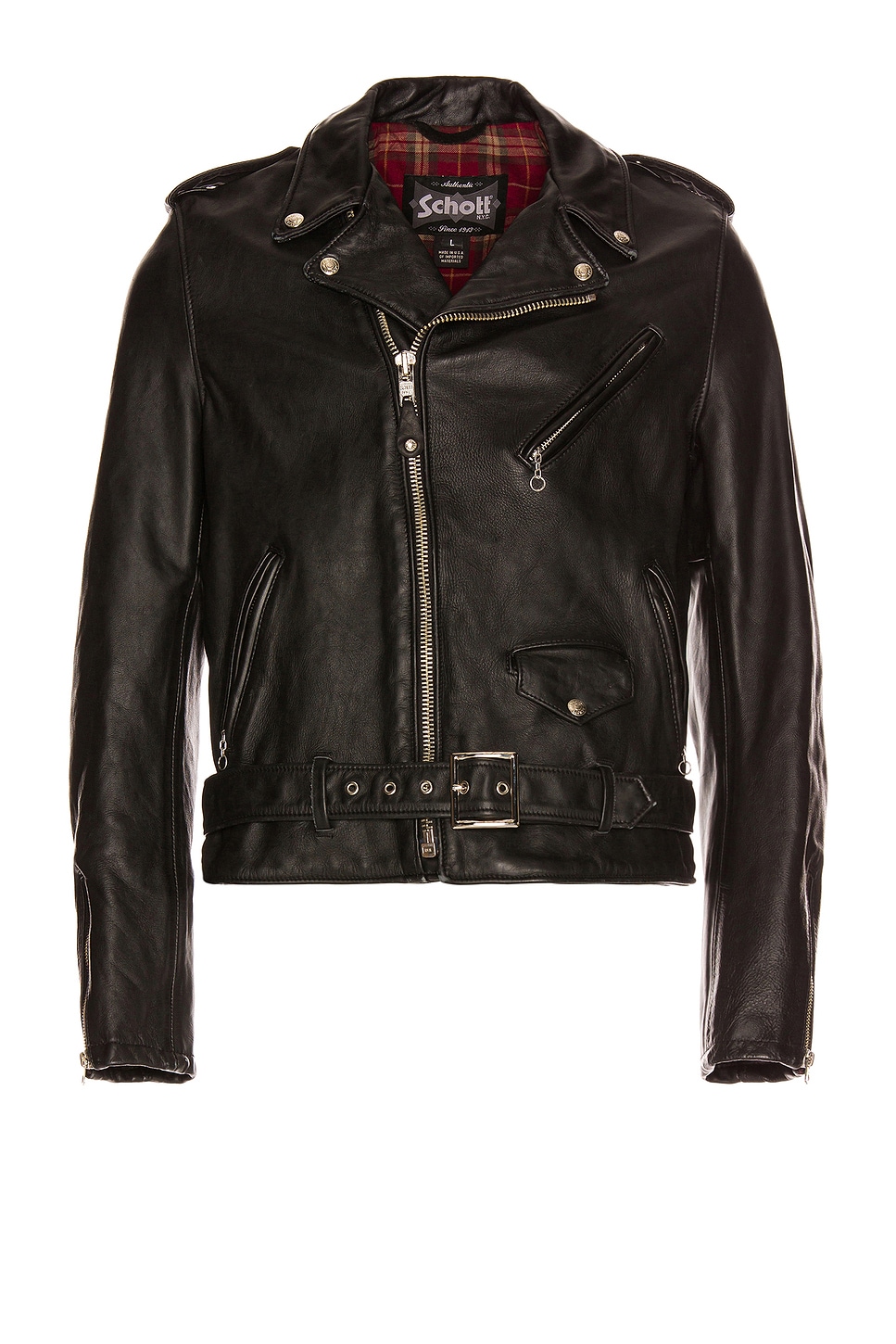 Schott Vintage Fit Moto Jacket in Black - Black. XL/1X also in L