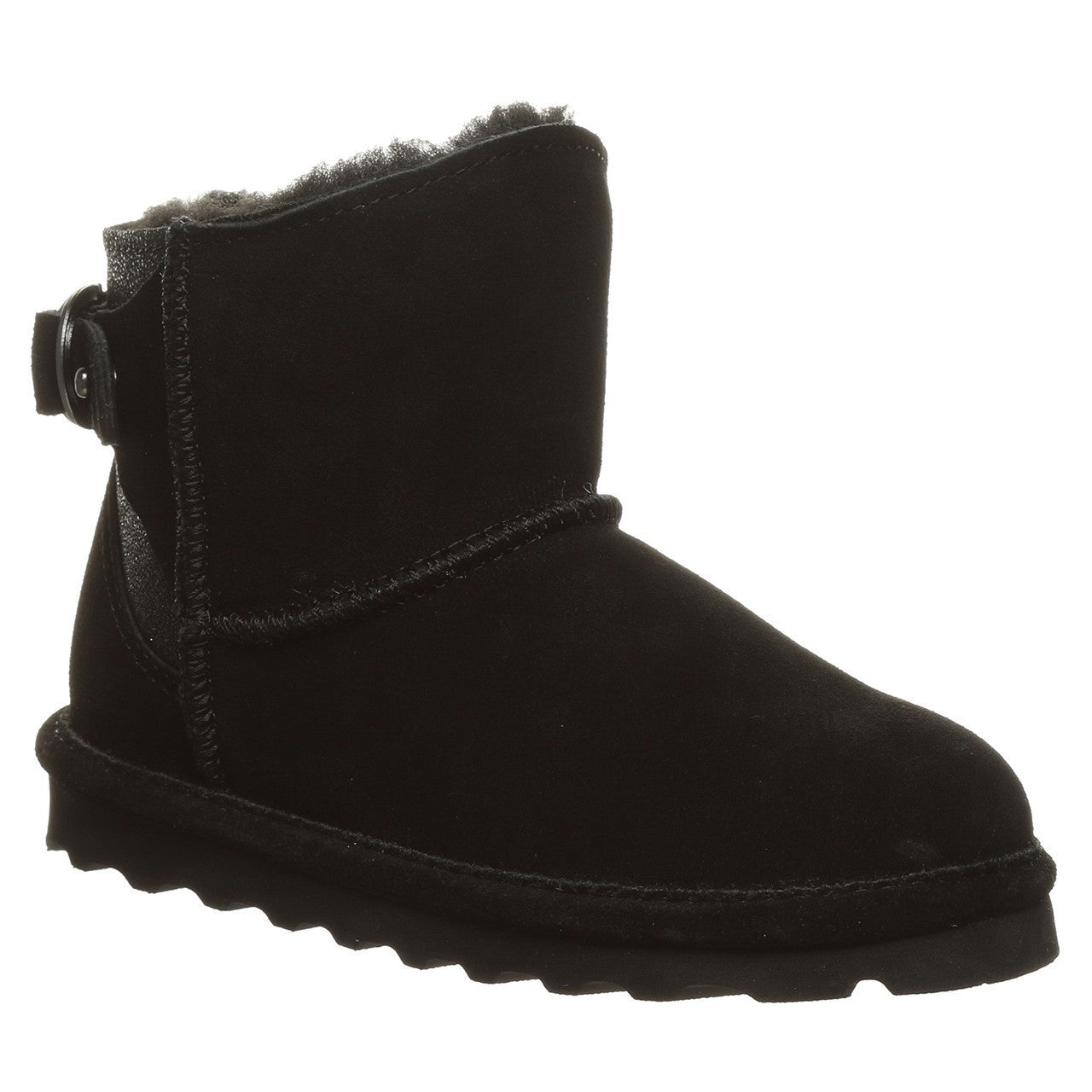 Betty Boots Women's Black Suede Round Toe Wool Lined Ankle JOBB1184