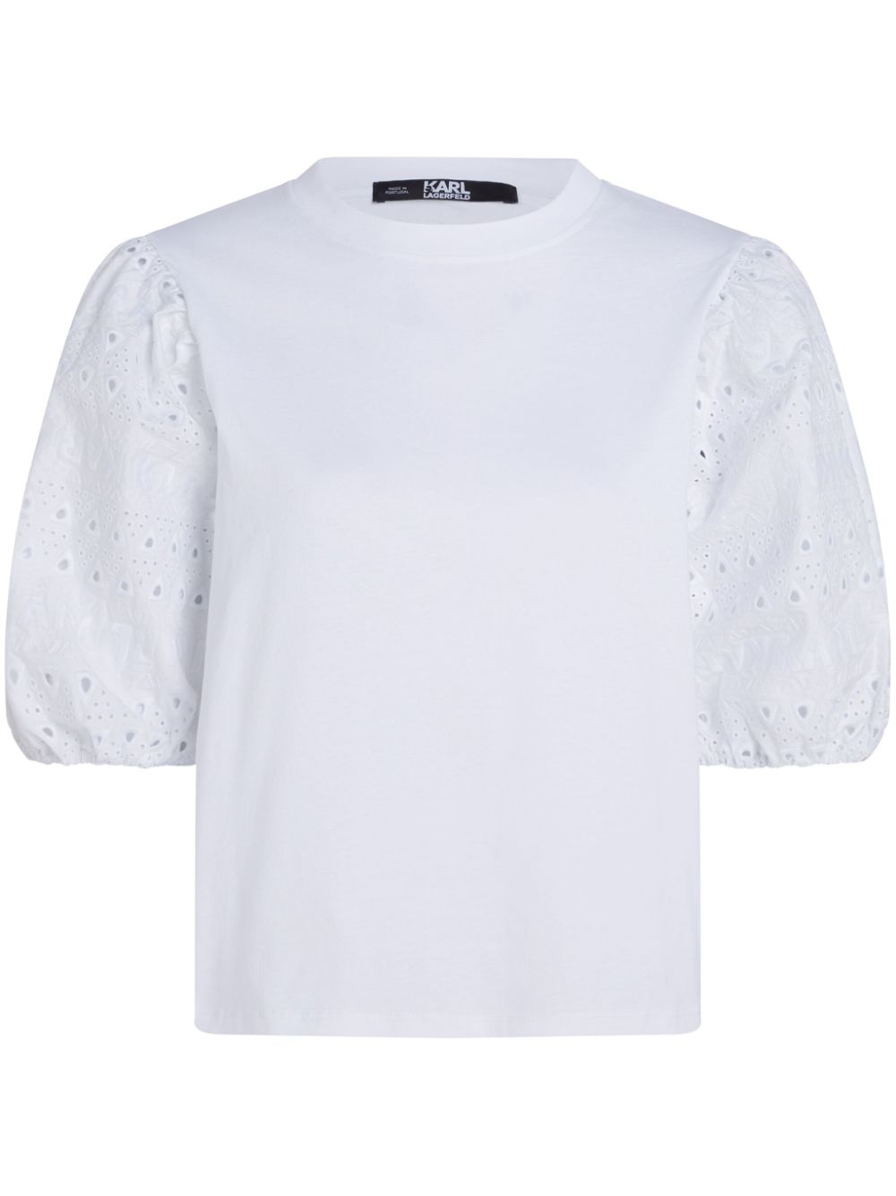 Broderie-anglaise cotton T-shirt - White