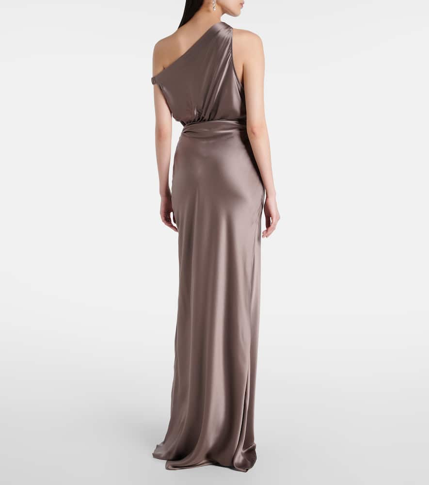 The Sei Draped one-shoulder silk satin gown