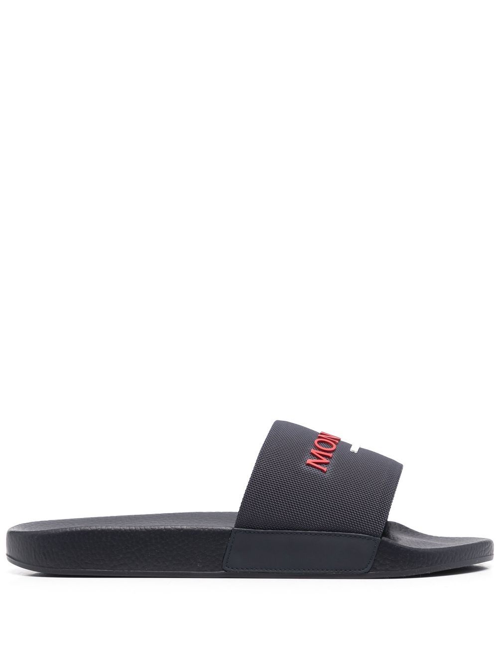Logo-print pool slides - Black