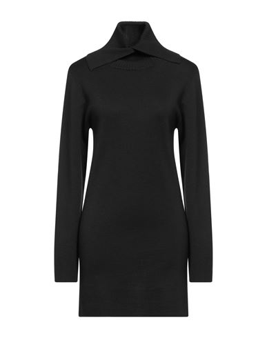 Woman Mini dress Black Size L Wool, Acrylic, Polyester