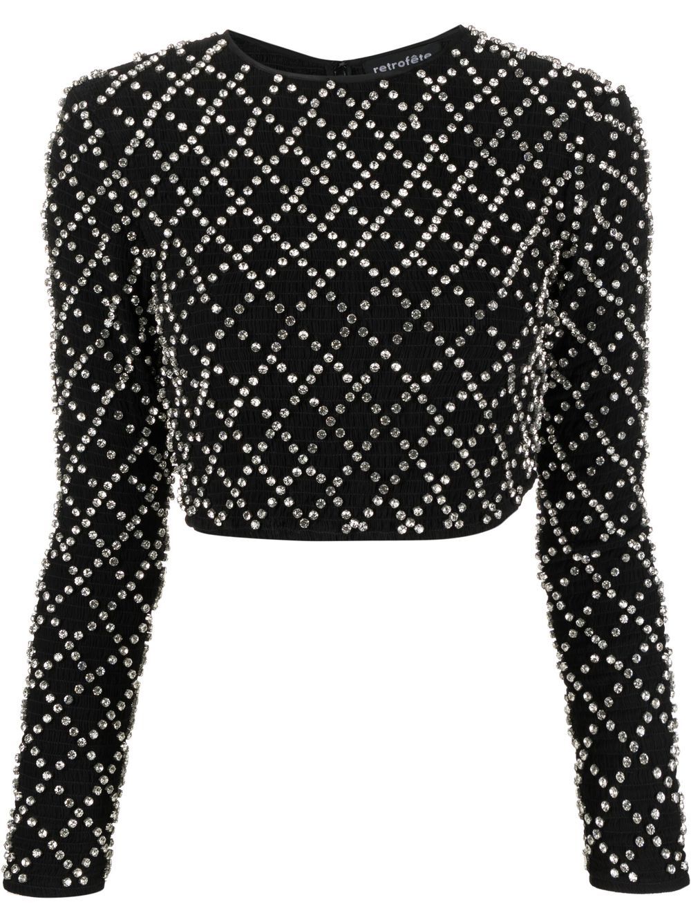 Embellished cropped top - Black