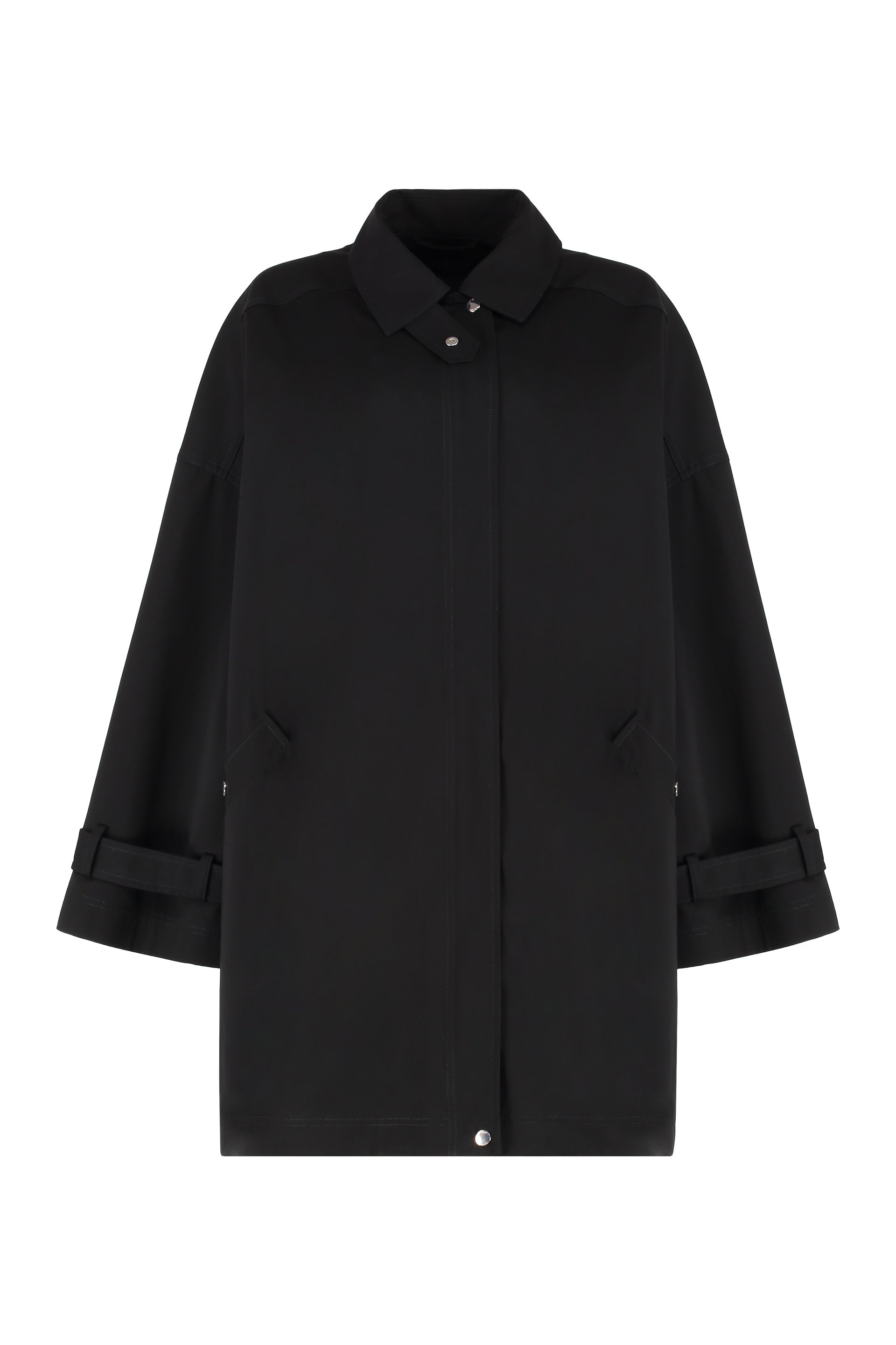 Totême Oversized Cotton Trench Jacket with Strapped Cuffs