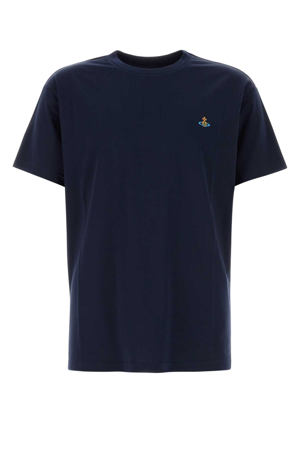 Logo-Embroidered Cotton T-Shirt — Navy