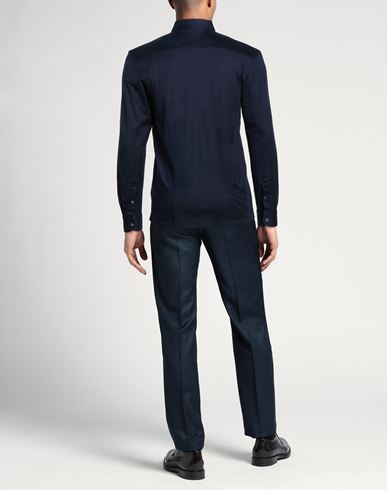 Man Shirt Midnight blue Size 38 Cotton