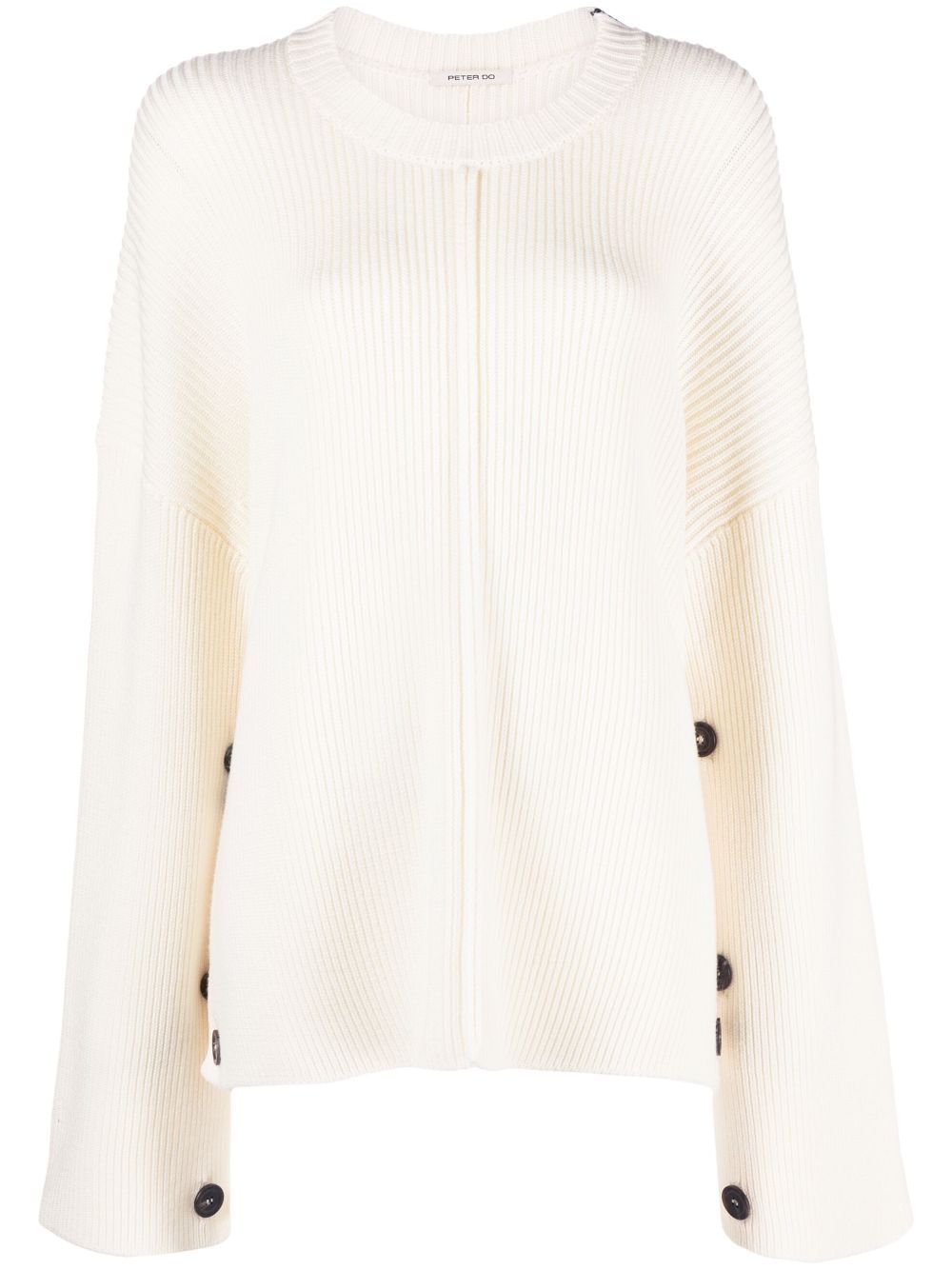 Ribbed-knit virgin wool-cashmere blend jumper - Neutrals