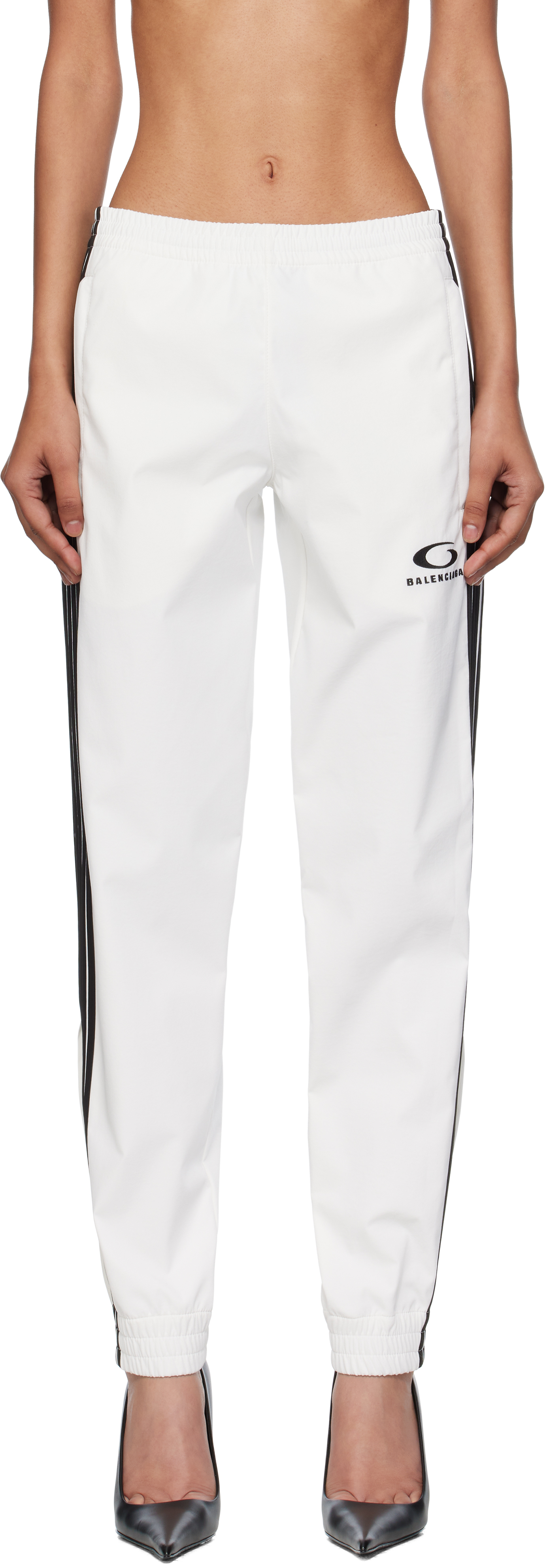 White Striped Track Pants