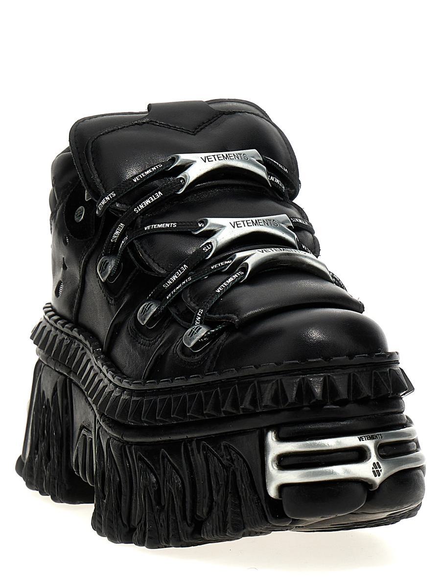 X New Rock 'Platform' Sneakers in Black