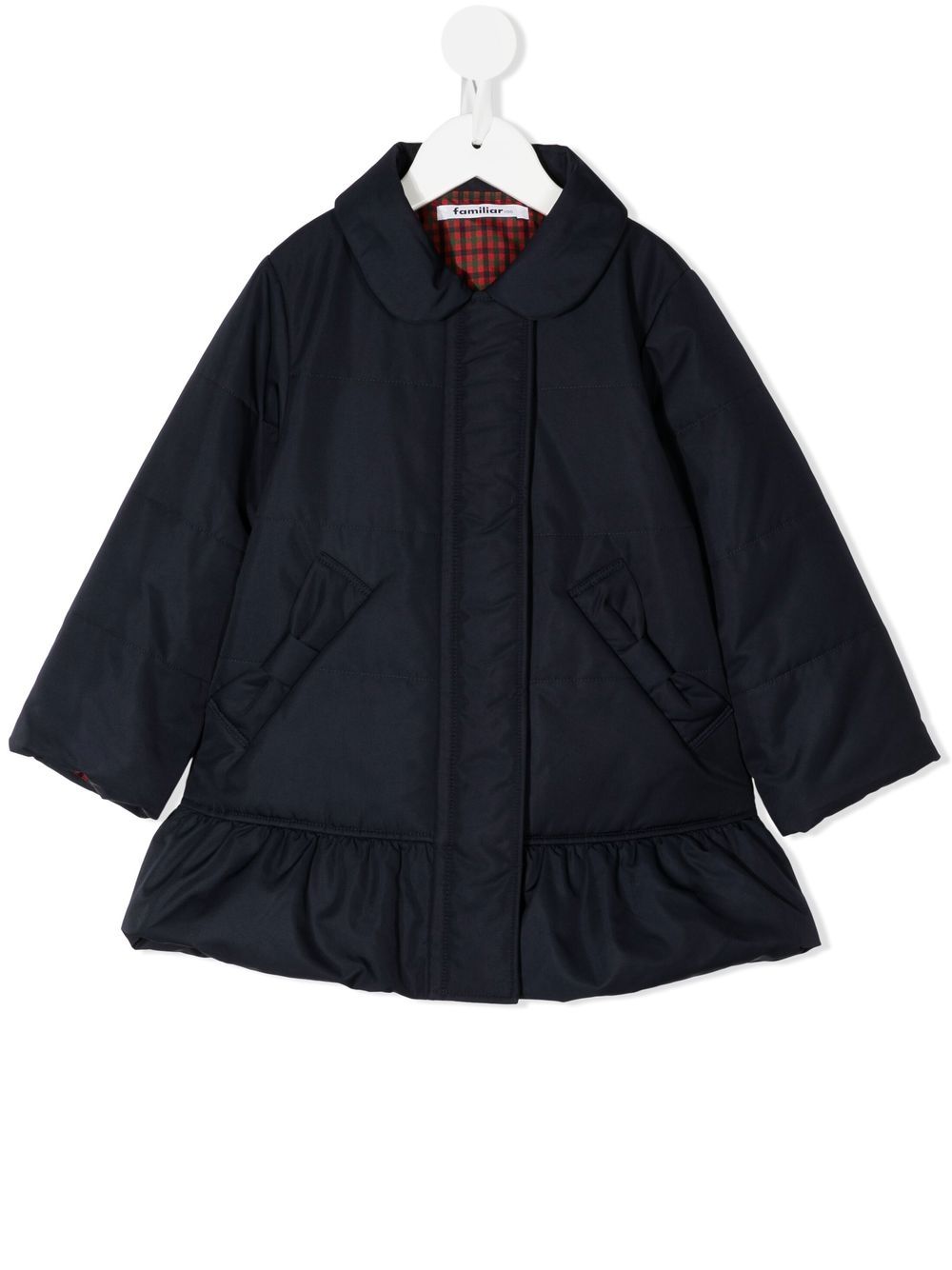 Ruffle-detail padded coat - Red