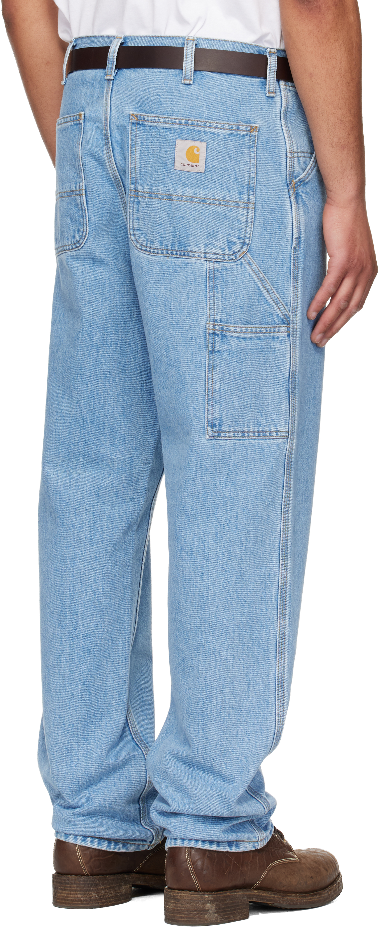 Blue Single Knee Jeans