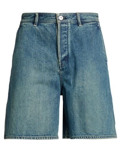 Man Denim shorts Blue Size 31 Cotton, Ovine leather