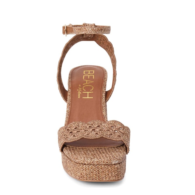 Women's Maiden Platform Block Heel Sandals (Brown)
