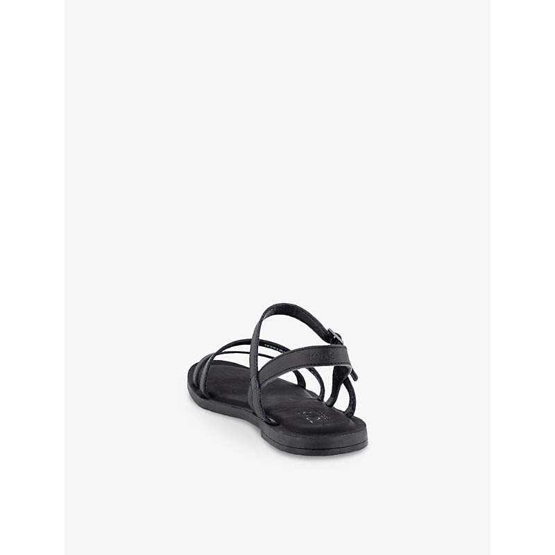 Womens Black Kira Ankle-strap Leather Sandals